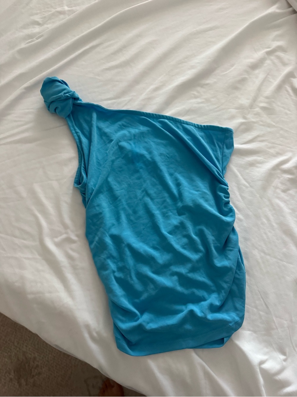 Free People One-Shoulder Turquoise Blue Tank Top